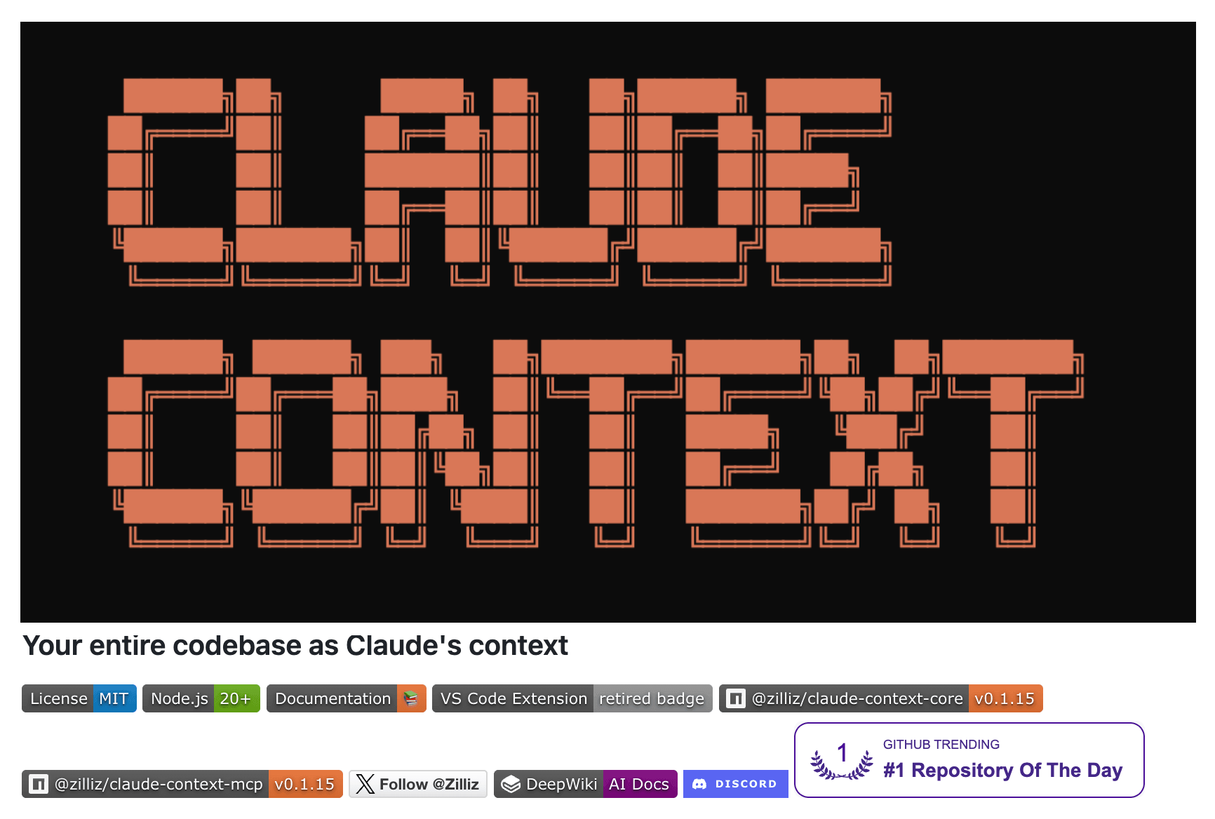 claude-context repository screenshot